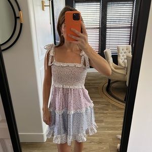 Silk tie strap dress